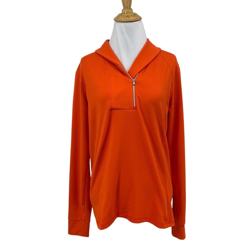 Polo Golf Ralph Lauren Sweatshirt Womens M Medium Marmalade Moto Quarter Zip